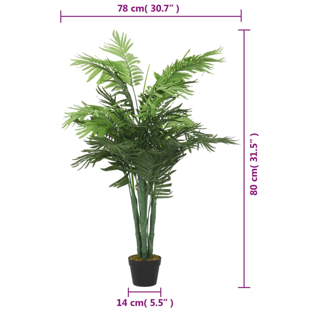 Artificial Palm Tree 18 Leaves 80 cm Green