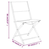 3 Piece Garden Dining Set Black Steel