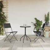 3 Piece Garden Dining Set Black Steel