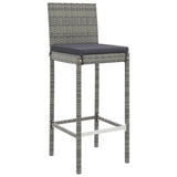 11 Piece Garden Bar Set with Cushions Grey Poly Rattan