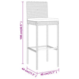 9 Piece Garden Bar Set with Cushions Grey Poly Rattan