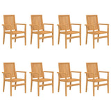 Stackable Garden Chairs 8 pcs 56.5x57.5x91 cm Solid Wood Teak