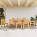 Stackable Garden Chairs 8 pcs 56.5x57.5x91 cm Solid Wood Teak