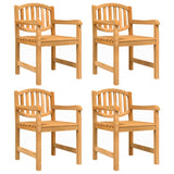 vidaXL Garden Chairs 4 pcs 58x59x88 cm Solid Wood Teak