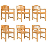 vidaXL Garden Chairs 6 pcs 58x59x88 cm Solid Wood Teak