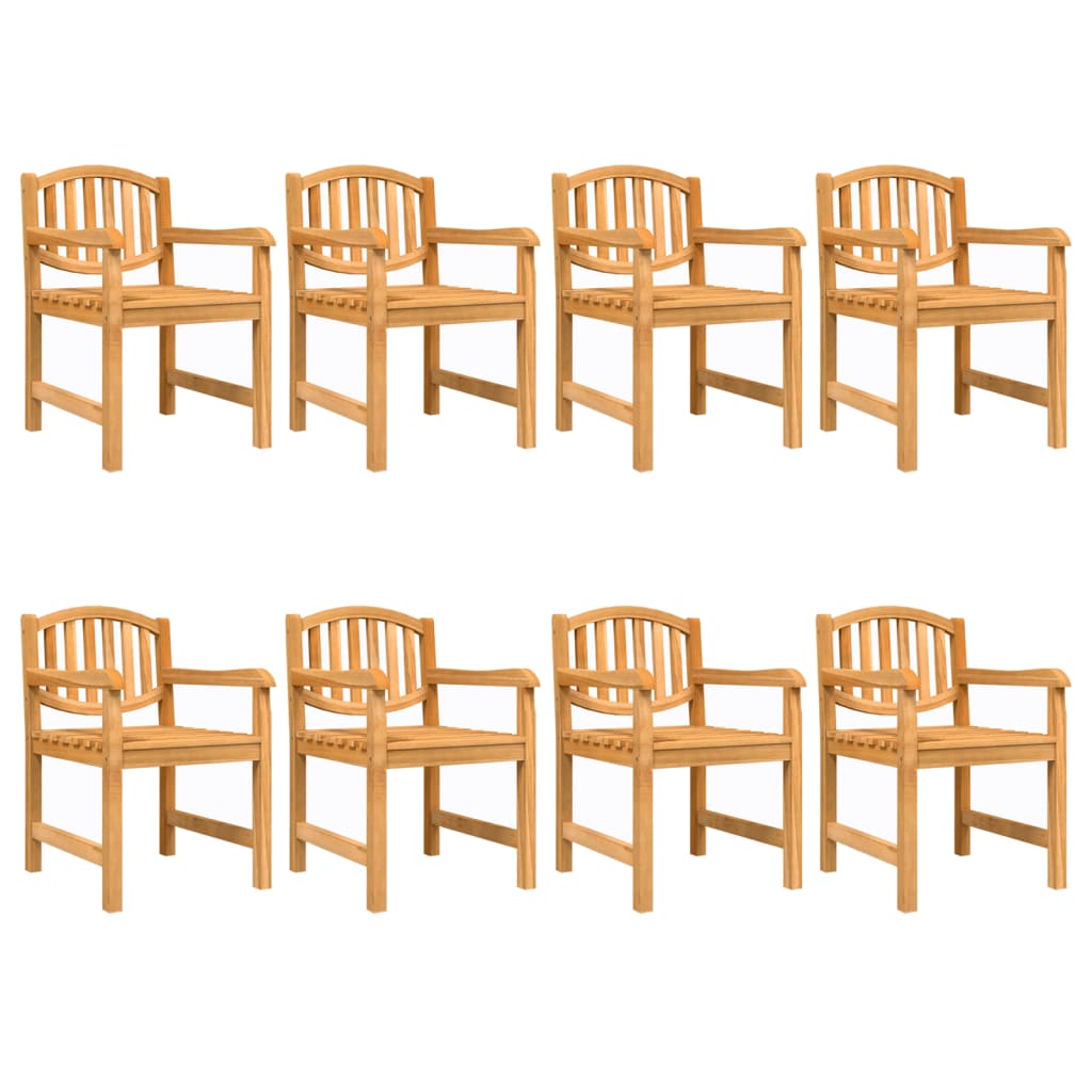 vidaXL Garden Chairs 8 pcs 58x59x88 cm Solid Wood Teak