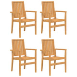 5 Piece Garden Dining Set Solid Wood Teak