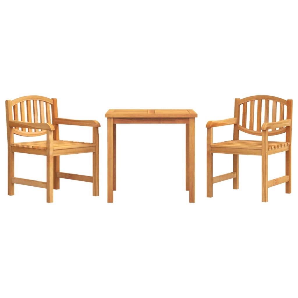 3 Piece Garden Dining Set Solid Wood Teak