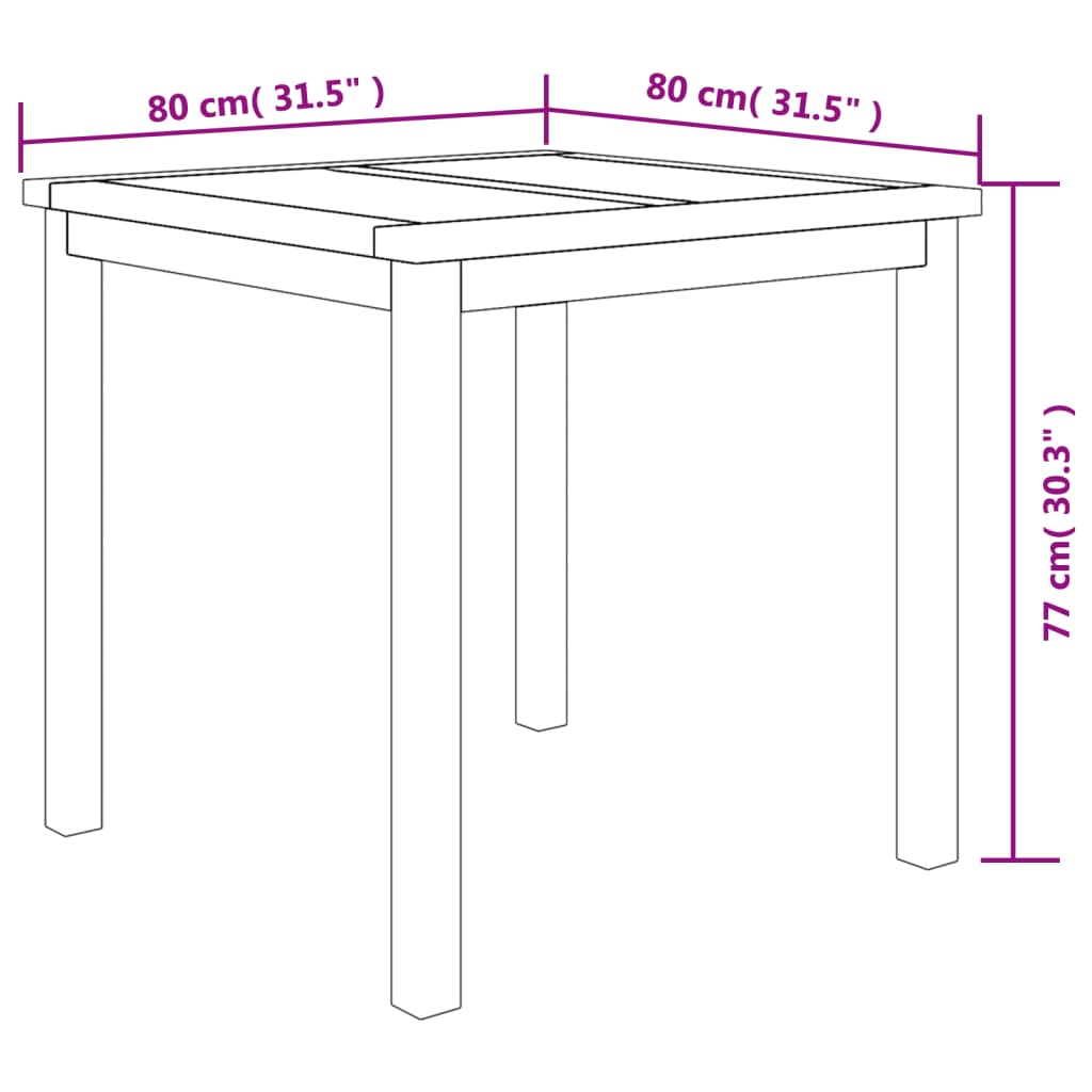 5 Piece Garden Dining Set Solid Wood Teak