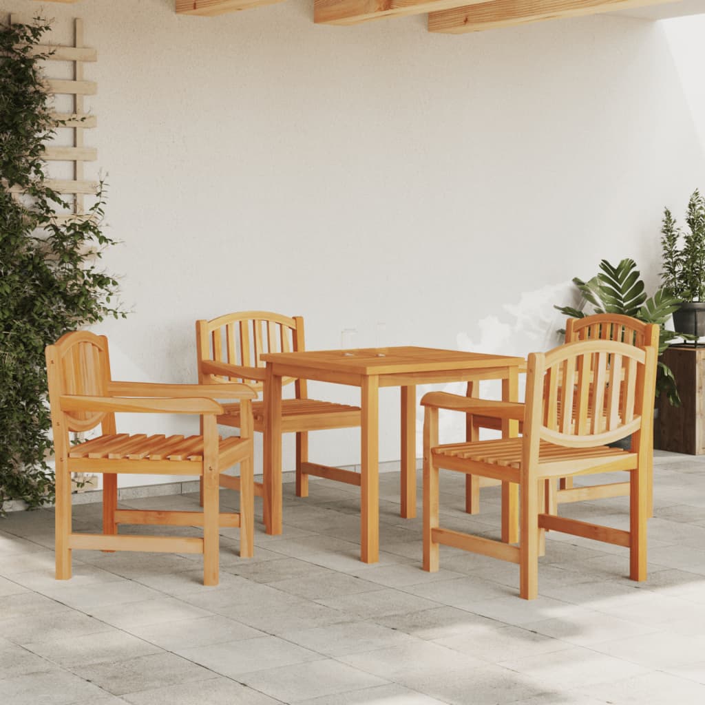 5 Piece Garden Dining Set Solid Wood Teak