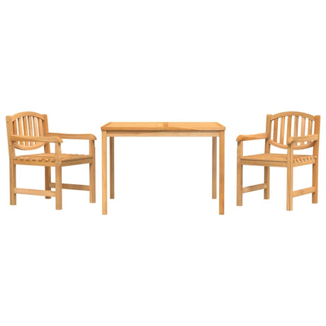 3 Piece Garden Dining Set Solid Wood Teak
