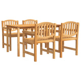 5 Piece Garden Dining Set Solid Wood Teak