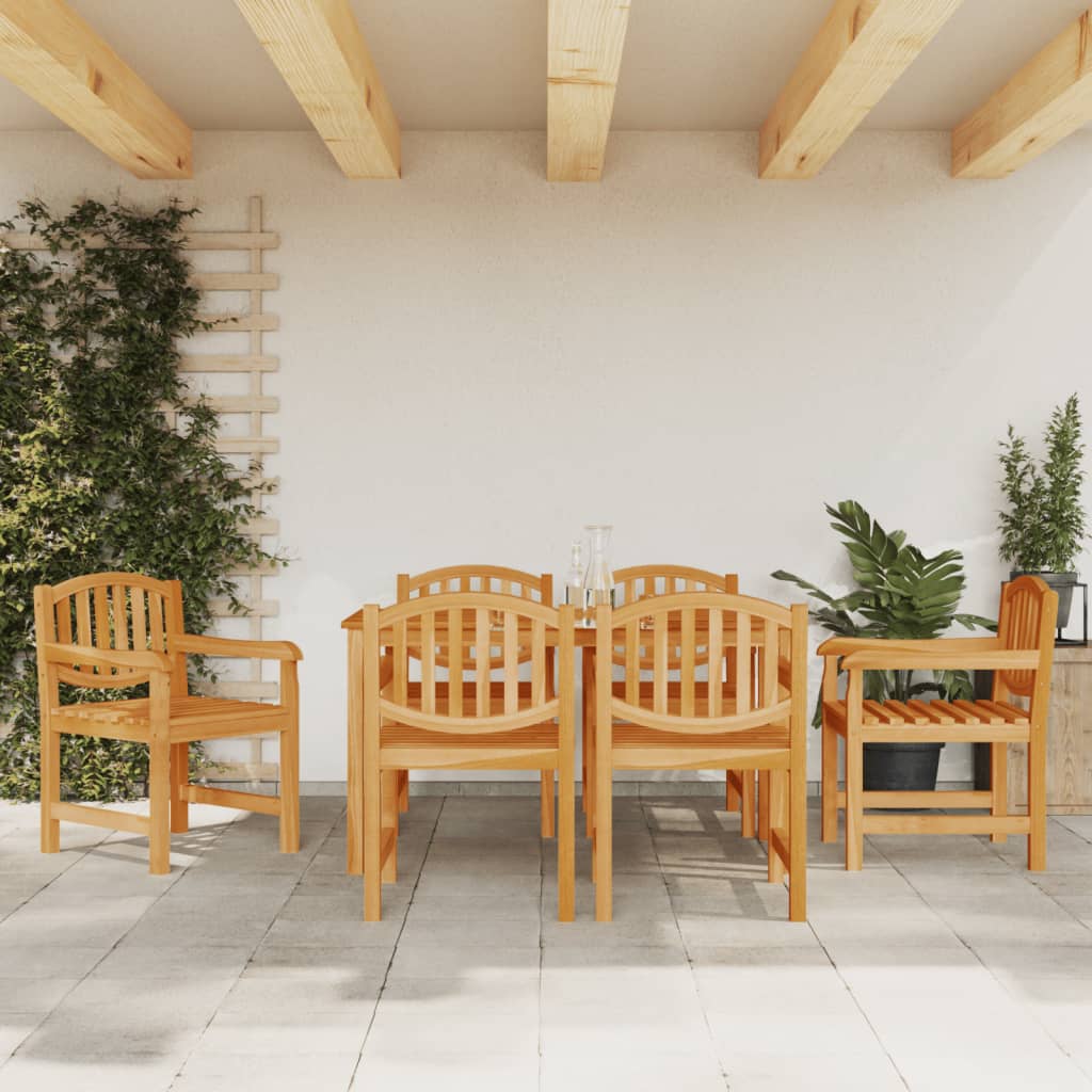 7 Piece Garden Dining Set Solid Wood Teak