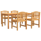 5 Piece Garden Dining Set Solid Wood Teak