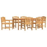 7 Piece Garden Dining Set Solid Wood Teak