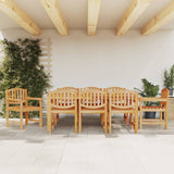 9 Piece Garden Dining Set Solid Wood Teak