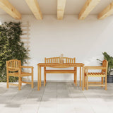 4 Piece Garden Dining Set Solid Wood Teak