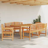 5 Piece Garden Dining Set Solid Wood Teak