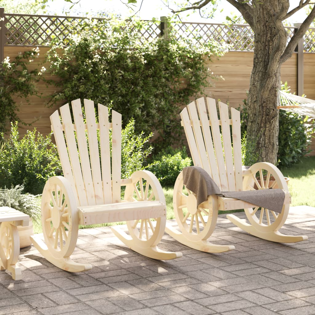 vidaXL Rocking Adirondack Chairs 2 pcs Solid Wood Fir