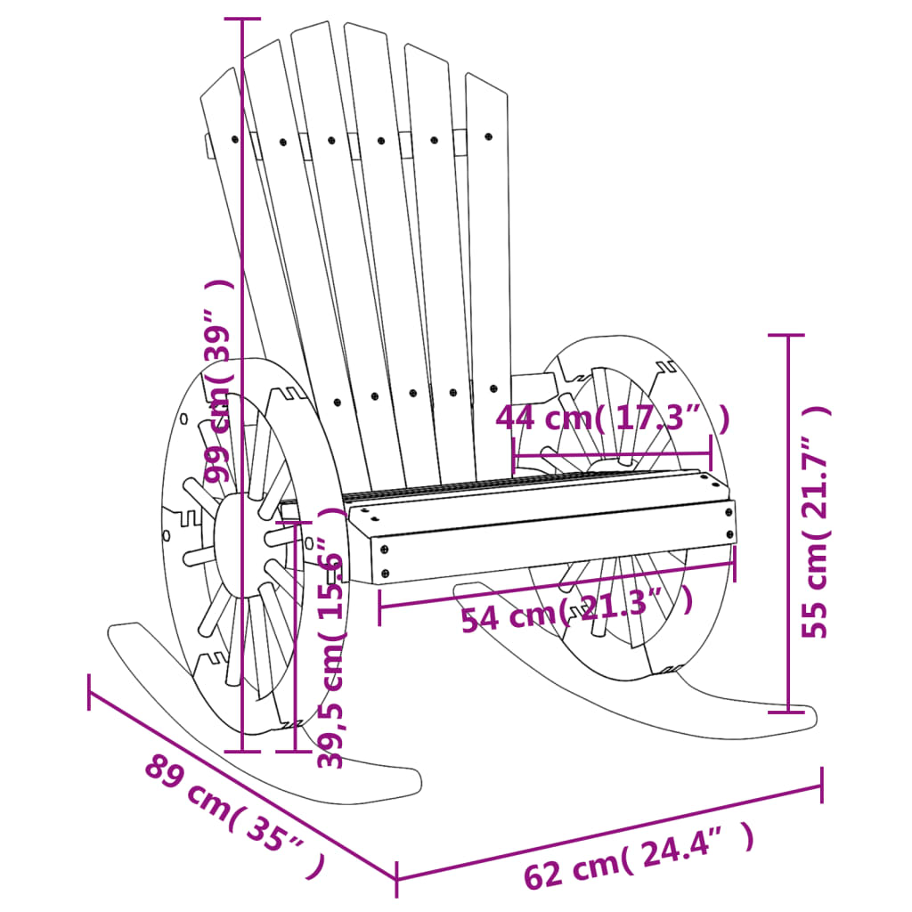 vidaXL Rocking Adirondack Chairs 2 pcs Solid Wood Fir