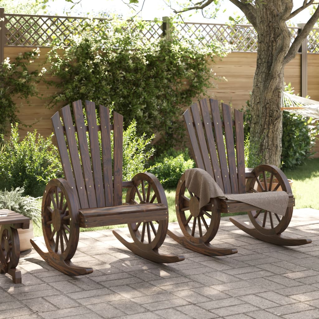 vidaXL Rocking Adirondack Chairs 2 pcs Solid Wood Fir