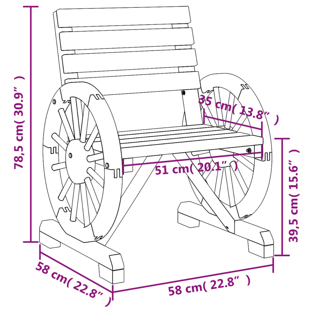 vidaXL Garden Chairs 4 pcs Solid Wood Fir