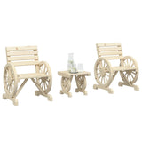 3 Piece Garden Lounge Set Solid Wood Fir