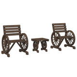 3 Piece Garden Lounge Set Solid Wood Fir