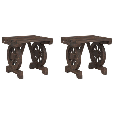 Garden Footstools 2 pcs Solid Wood Fir