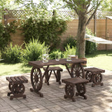 5 Piece Garden Dining Set Solid Wood Fir