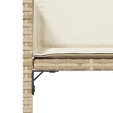 Garden Chairs with Cushions 4 pcs Beige Poly Rattan