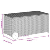 Garden Storage Box with Wheels Brown 190L Poly Rattan