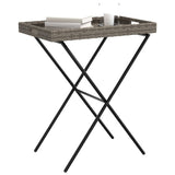Folding Tray Table Grey 65x40x75 cm Poly Rattan