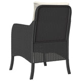 Garden Chairs with Cushions 2 pcs Black Poly Rattan