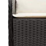 Garden Chairs with Cushions 2 pcs Black Poly Rattan