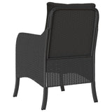 Garden Chairs with Cushions 2 pcs Black Poly Rattan