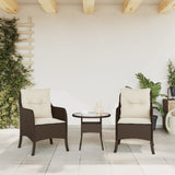 Garden Chairs with Cushions 2 pcs Brown Poly Rattan