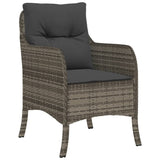 Garden Chairs with Cushions 2 pcs Grey Poly Rattan