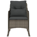 Garden Chairs with Cushions 2 pcs Grey Poly Rattan