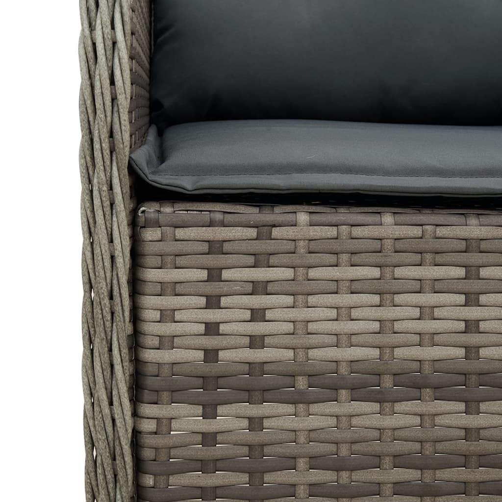 Garden Chairs with Cushions 2 pcs Grey Poly Rattan