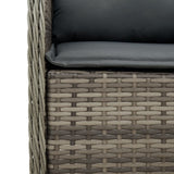 Garden Chairs with Cushions 2 pcs Grey Poly Rattan