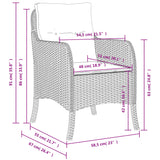 Garden Chairs with Cushions 2 pcs Grey Poly Rattan