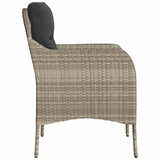 Garden Chairs with Cushions 2 pcs Light Grey Poly Rattan