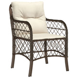 Garden Chairs with Cushions 2 pcs Brown Poly Rattan