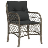 Garden Chairs with Cushions 2 pcs Grey Poly Rattan