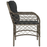 Garden Chairs with Cushions 2 pcs Grey Poly Rattan