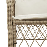 Garden Chairs with Cushions 2 pcs Beige Poly Rattan
