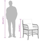 Garden Chairs with Cushions 2 pcs Beige Poly Rattan
