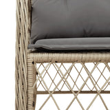Garden Chairs with Cushions 2 pcs Mix Beige Poly Rattan