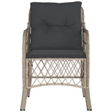 Garden Chairs with Cushions 2 pcs Light Grey Poly Rattan